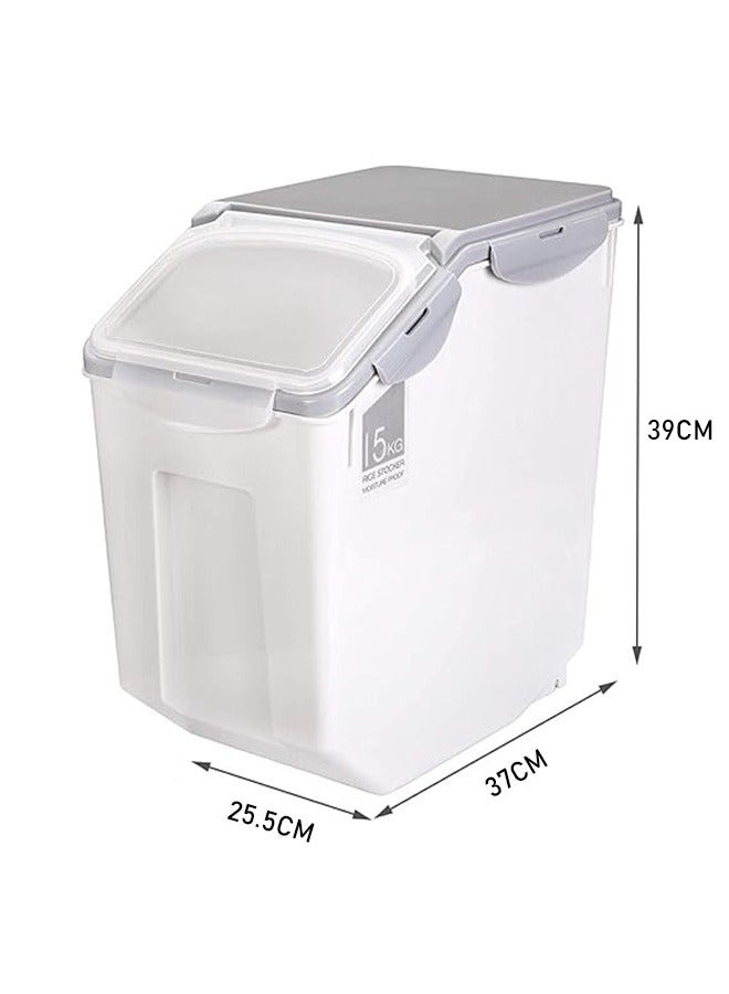 Rice Storage Bucket, High-Quality PP Material, Large-Capacity, Insect-Proof And Moisture-Proof, Kitchen Rice Bucket, Household Rice Box 15kg - Image 2